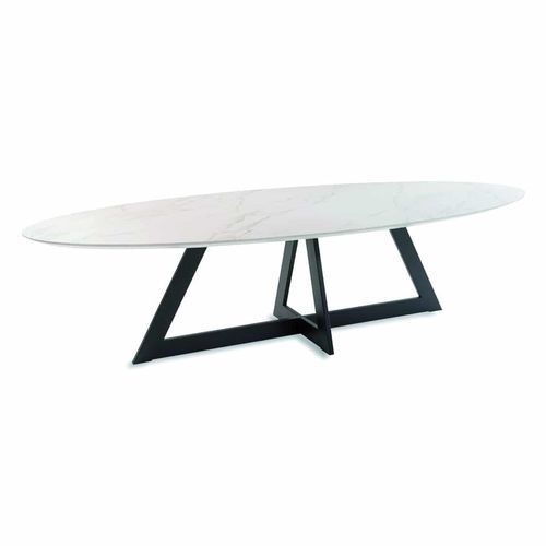 Table à manger contemporaine - Baron - PH Collection - en bois / en céramique / avec piètement en acier