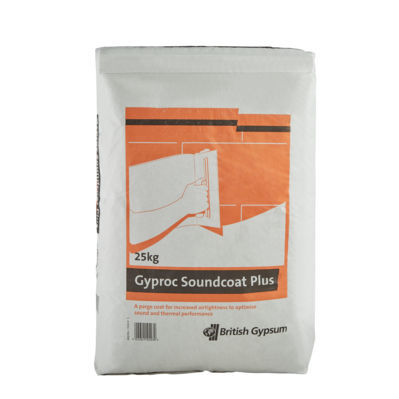 Mastic à base de plâtre - GYPROC SOUNDCOAT PLUS - British Gypsum Limited  - adhésif / isolant / pour briques