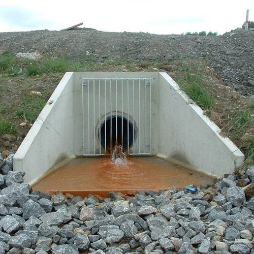 Mur de tête en béton armé - SPILLWAY OUTFALL - CPM Group Ltd  - préfabriqué