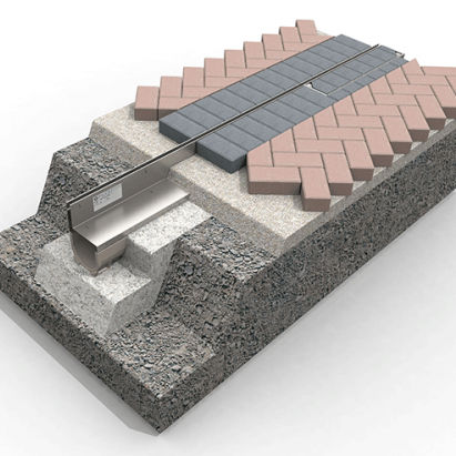 Caniveau à fente latérale - FILCOTEN PAVE - Elkington Gatic  - grille en acier galvanisé / pour espace public
