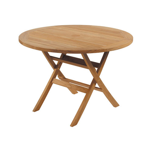 Table à manger classique - Ascot 110 - Barlow Tyrie - en teck / avec piètement en teck / ronde