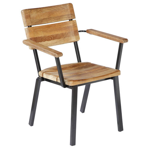 Chaise de salle à manger contemporaine - Titan  - Barlow Tyrie - d'extérieur / en teck / avec piètement en aluminium