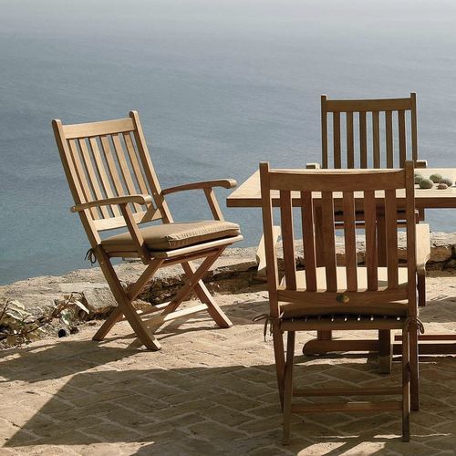 Chaise classique - Ascot Carver - Barlow Tyrie - de jardin / en teck / avec piètement en teck