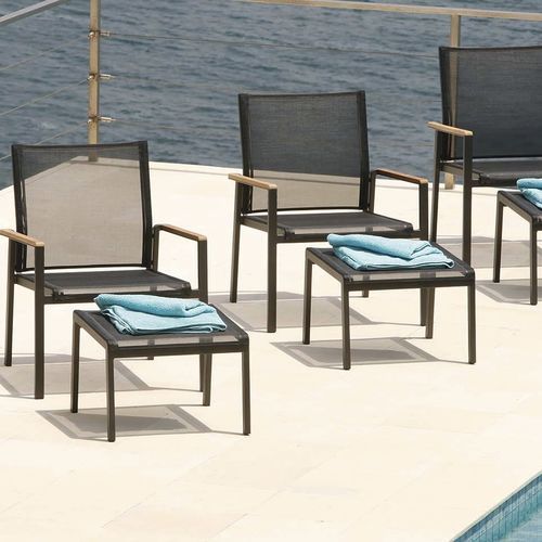 Repose-pied contemporain - Aura  - Barlow Tyrie - en Textilene® / en aluminium / d'extérieur