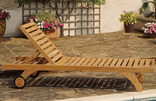 Bain de soleil contemporain - Capri  - Barlow Tyrie - en teck / en teck / professionnel