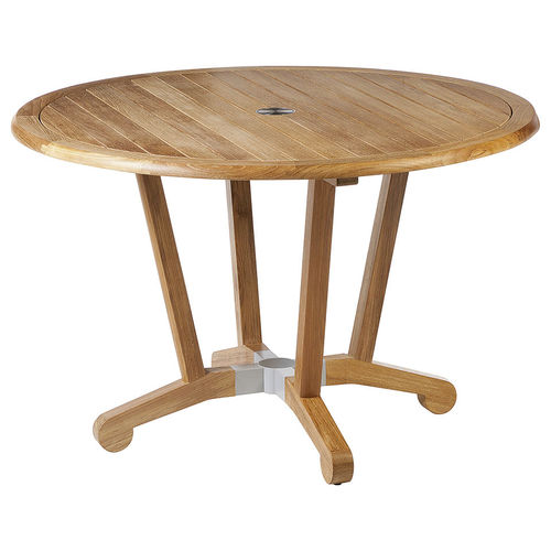Table à manger contemporaine - Chesapeake  - Barlow Tyrie - en teck / avec piètement en teck / ronde