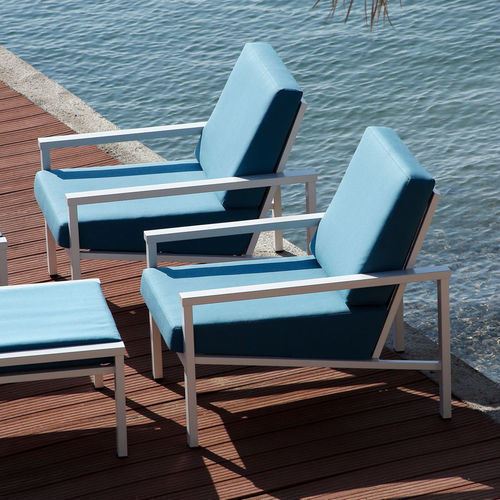 Fauteuil contemporain - Equinox  - Barlow Tyrie - en Sunbrella® / en acier inoxydable / avec coussin amovible