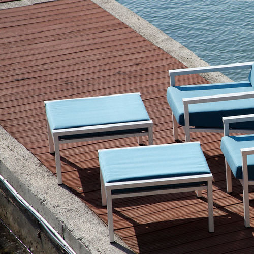 Ottoman contemporain - Equinox  - Barlow Tyrie - en Sunbrella® / en acier inoxydable / rectangulaire