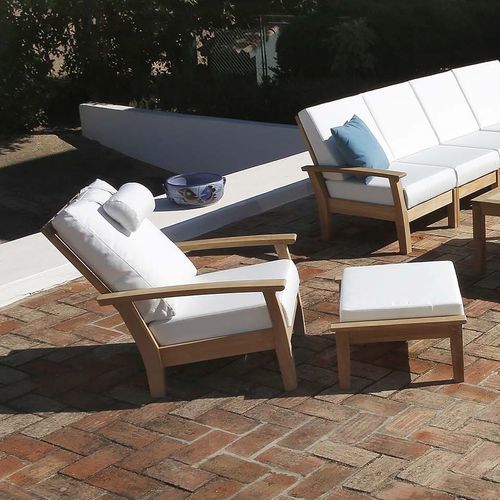 Fauteuil contemporain - Haven  - Barlow Tyrie - en Sunbrella® / en teck / avec coussin amovible