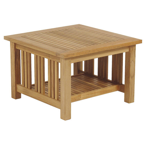Table basse contemporaine - Mission  - Barlow Tyrie - en teck / avec piètement en teck / carrée