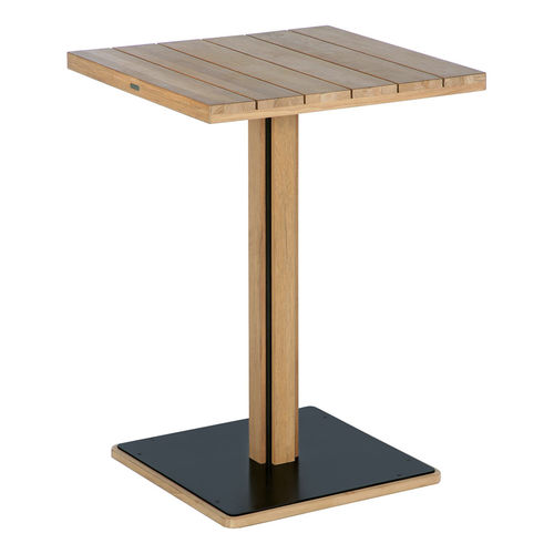 Table mange-debout contemporaine - Titan  - Barlow Tyrie - en teck / avec piètement en aluminium / avec piètement en teck