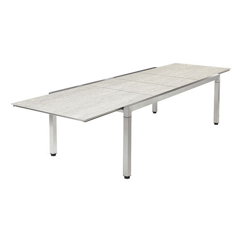 Table à manger contemporaine - Equinox  - Barlow Tyrie - en céramique / avec piètement en acier inoxydable / rectangulaire