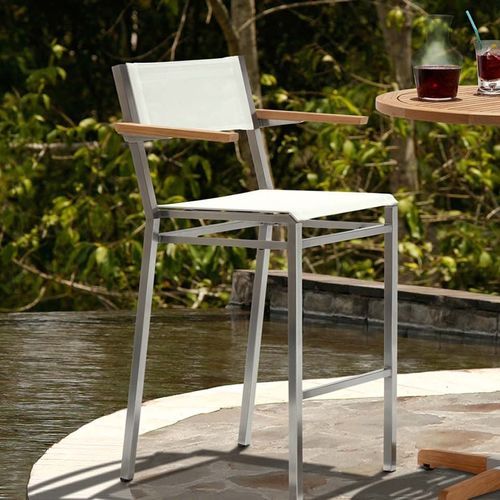 Chaise de bar contemporaine - Equinox - Barlow Tyrie - d'extérieur / en Textilene® / avec piètement en acier inoxydable