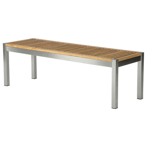 Banc contemporain - Equinox  - Barlow Tyrie - en teck / en acier inoxydable / sans dossier