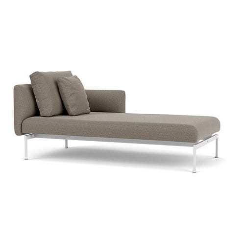 Méridienne contemporaine - Layout  - Barlow Tyrie - en Sunbrella® / en acier inoxydable / avec piètement en acier inoxydable