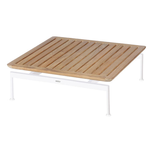 Table basse contemporaine - Layout  - Barlow Tyrie - en teck / avec piètement en acier thermolaqué / carrée