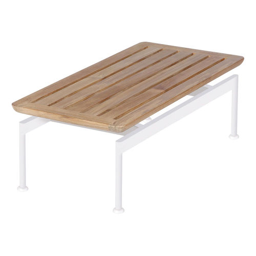 Table basse contemporaine - Layout Narrow - Barlow Tyrie - en teck / avec piètement en acier thermolaqué / rectangulaire