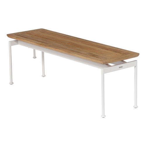 Banc contemporain - Layout  - Barlow Tyrie - en teck / en acier à revêtement par poudre / sans dossier
