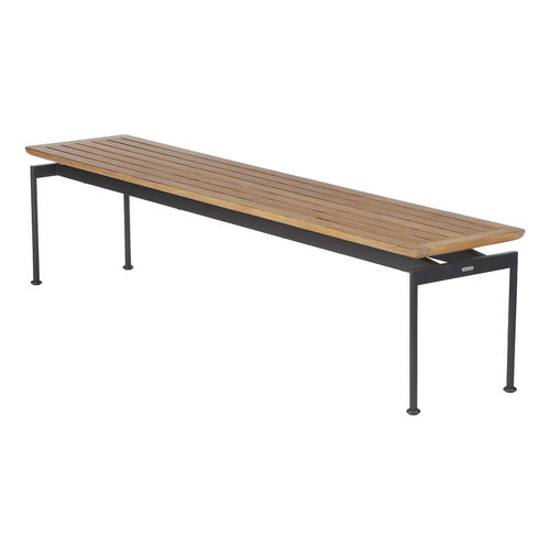 Banc contemporain - Layout  - Barlow Tyrie - en teck / en acier à revêtement par poudre / sans dossier