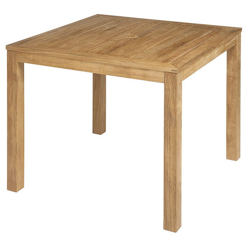 Table à manger contemporaine - Linear - Barlow Tyrie - en teck / avec piètement en teck / carrée