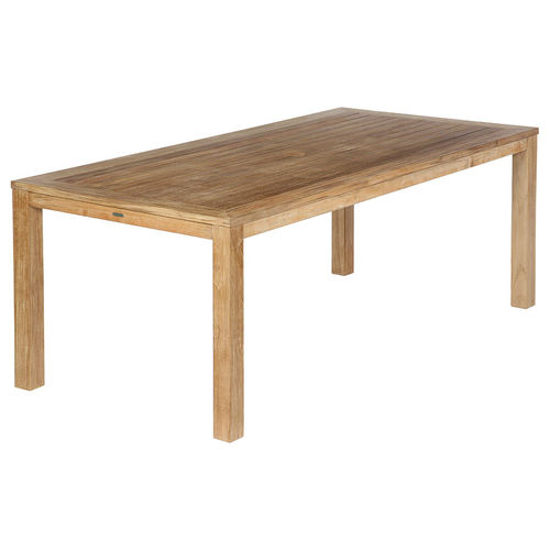 Table à manger contemporaine - Linear  - Barlow Tyrie - en teck / avec piètement en teck / rectangulaire