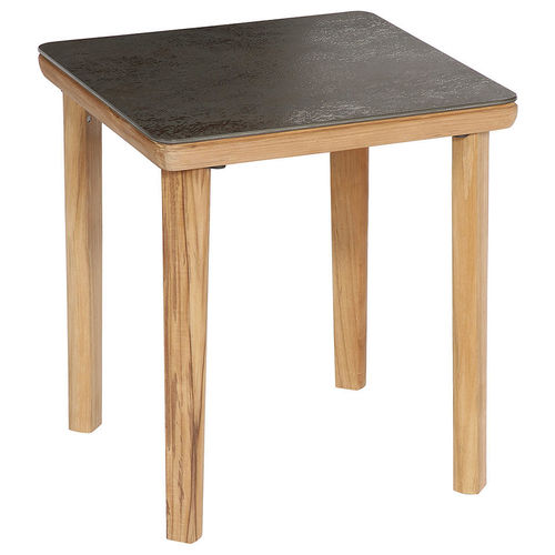 Table d'appoint contemporaine - Monterey  - Barlow Tyrie - en céramique / avec piètement en teck / carrée