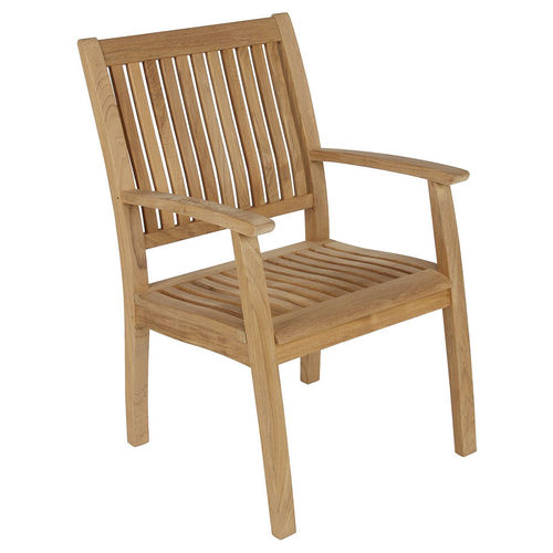 Chaise de salle à manger contemporaine - Monaco - Barlow Tyrie - d'extérieur / en teck / avec piètement en teck