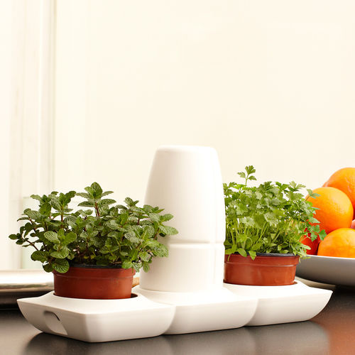 Pot de jardin en plastique - MINIGARDEN BASIC S POTS - Minigarden (Quizcamp SA) - à poser / rond / avec arrosage automatique