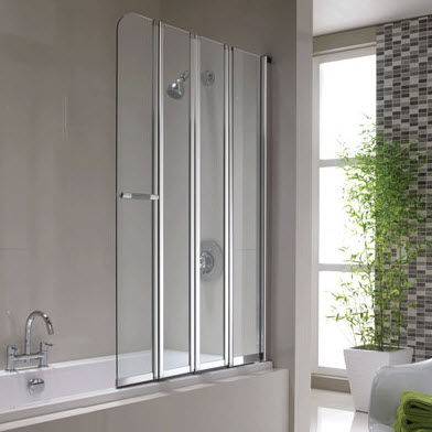 Pare-baignoire pliant - GEO6: G61979CP - Twyford Bathrooms  - en verre trempé / encadré