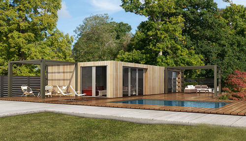Maison préfabriquée - 80 - Bauhu International - sur remorque / écologique / à économie d'énergie