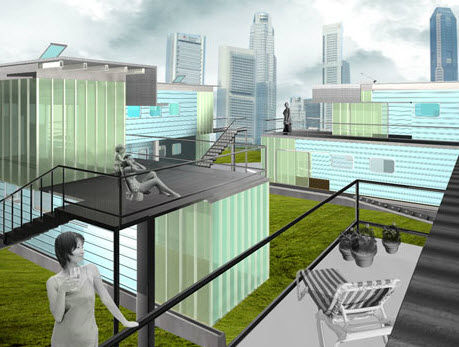 Bâtiment modulaire - ECOVILLE - OMD office of mobile design - préfabriqué / en bois / pour logement collectif