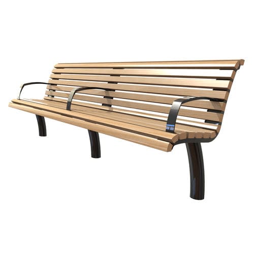 Banc public contemporain - RAYA - VelopA - en bois / en acier / en acier galvanisé