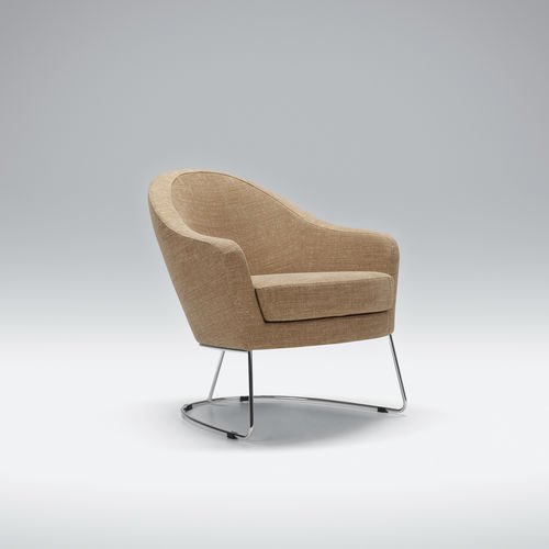 Fauteuil contemporain - SHELL - SITS Sp. z o.o. - en tissu / en métal / gris