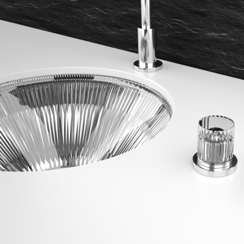 Vasque à encastrer - TEKNO 40 + LYRIC CLIVIA - GLASS DESIGN Srl - en cristal / ronde / de style