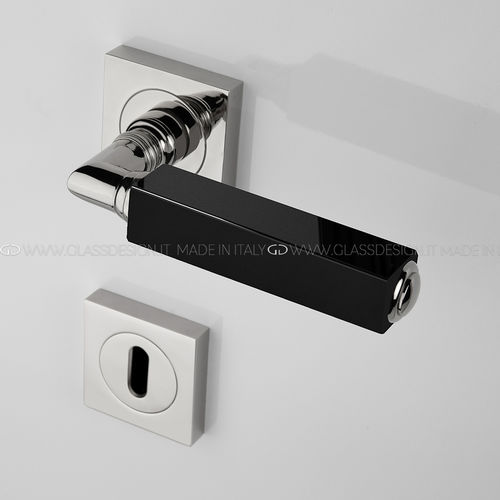 Poignée pour porte - Cube - GLASS DESIGN Srl - en laiton / en cristal / contemporaine