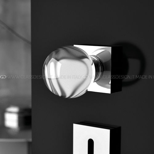 Bouton de porte contemporain - Sfera Home - GLASS DESIGN Srl - en laiton / en cristal / satiné