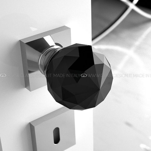 Bouton de porte contemporain - Geo Home - GLASS DESIGN Srl - en laiton / en cristal / satiné