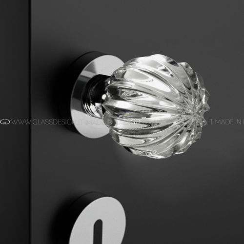 Bouton de porte contemporain - Margherita  - GLASS DESIGN Srl - en laiton / en cristal / satiné