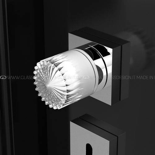 Bouton de porte contemporain - Ray Home - GLASS DESIGN Srl - en laiton / en cristal / satiné