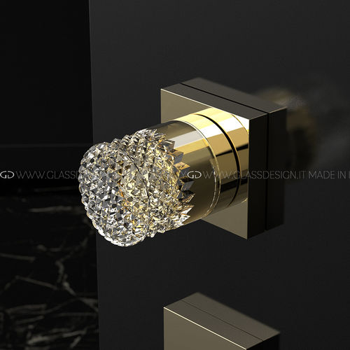 Bouton de porte contemporain - Princess Home - GLASS DESIGN Srl - en laiton / en cristal / satiné
