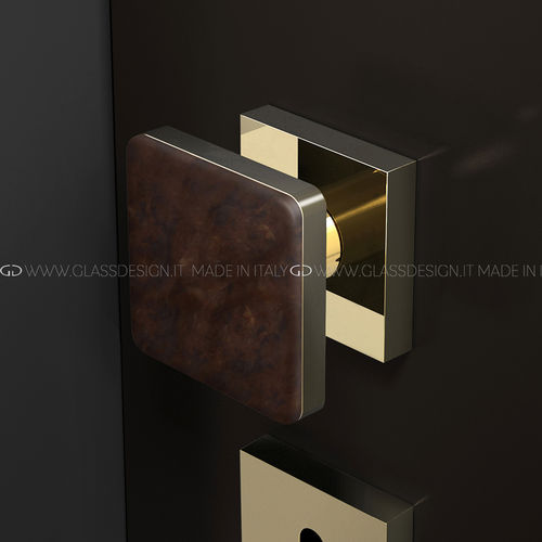 Bouton de porte contemporain - Wood Home - GLASS DESIGN Srl - en laiton / poli