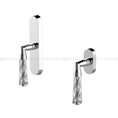 Poignée de fenêtre - Elka Torciglione - GLASS DESIGN Srl - en laiton / en cristal / contemporaine