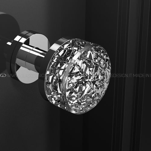 Bouton de porte contemporain - Mirage Pull XL - GLASS DESIGN Srl - en laiton / en cristal