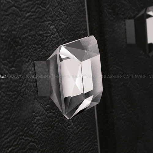 Bouton de porte contemporain - Diamond Pull 75 - GLASS DESIGN Srl - en laiton / en cristal