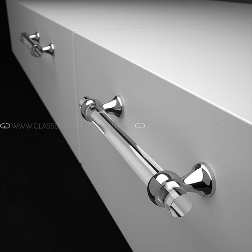 Poignée de meuble en laiton chromé - M510 - GLASS DESIGN Srl - en laiton poli / en cristal