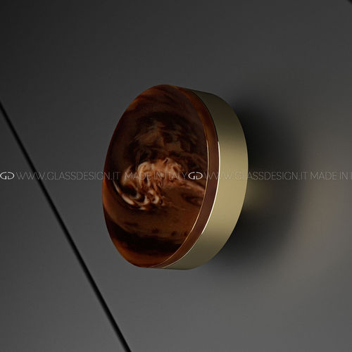 Bouton de meuble contemporain - Perla Tondo - GLASS DESIGN Srl - en laiton / en nacre