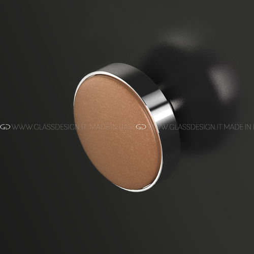Bouton de meuble contemporain - Leather - GLASS DESIGN Srl - en laiton / en cuir