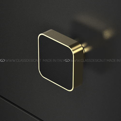 Bouton de meuble contemporain - Cuoio - GLASS DESIGN Srl - en laiton / en cuir