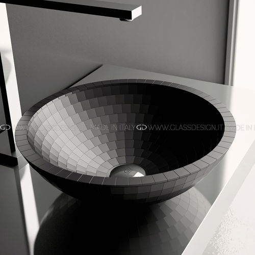 Vasque à poser - Mosaic  - GLASS DESIGN Srl - en VetroFreddo® / ronde / sans trou