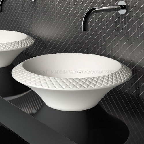Vasque à poser - Konka - GLASS DESIGN Srl - en VetroFreddo® / ronde / sans trou